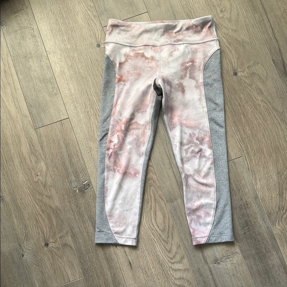 Athleta Pink and Gray capri Leggings